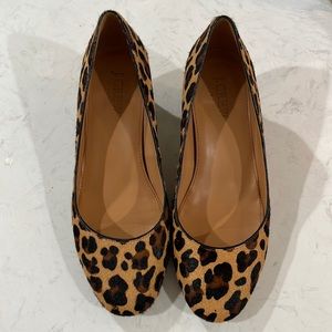J Crew Size 6 Leopard Print 2 inch heels style k3770